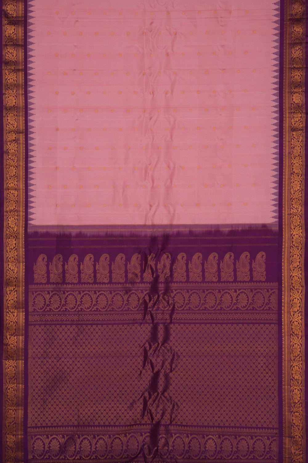 Image of Gadwal Silk Pink Saree